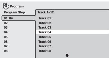 ONKYO DV-SP500 - Select a title, chapter, folder or track for the current step in the program list. - 3