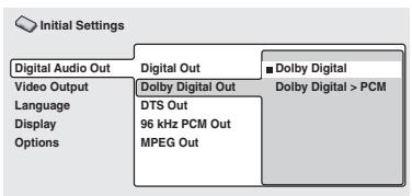 ONKYO DV-SP500 - Default setting: Dolby Digital - 1