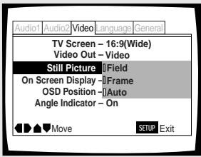 PIONEER DV-575A - Choix du type d'image arrêtée - 1
