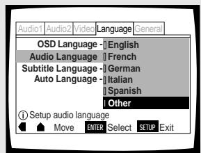 PIONEER DV-575A - Si vous choisissez "Other" - 1