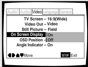 PIONEER DV-575A - Aktivieren/Deaktivieren des Bildschirm-Displays Expert - 1