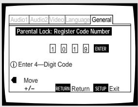 PIONEER DV-575A - Utilisez les touches de déplacement du curseur (▲/▲) pour déplacer le curseur à l'intérieur du mot de passer. - 1