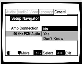 PIONEER DV-575A - Einstellen der Kompatibilität mit einem 96 kHz Ausgangssignal - 1