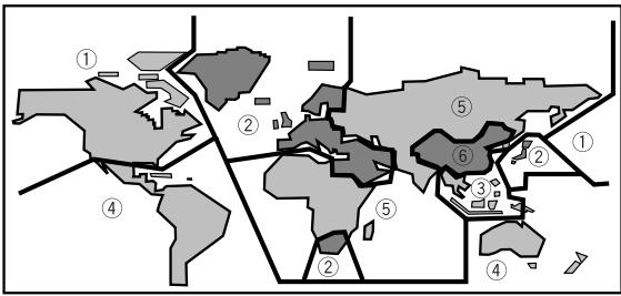 PIONEER DV-575A - Regionale Restriktions-Codes (Gebiets-Codes) - 1