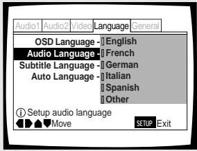PIONEER DV-575A - Wahl der bevorzugten Audio-Sprache - 1