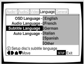 PIONEER DV-575A - Choix de la langue des sous-titres - 1