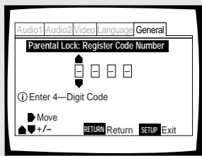 PIONEER DV-575A - Utilisez les touches de déplacement du curseur ( /) pour désir un nombre compris entre 0 et 9, ou bien tapez ce nombre au moyen des touches numérotées. - 1