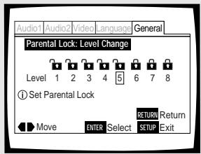 PIONEER DV-575A - Eingabe der Eltern-Sperrstufe - 1