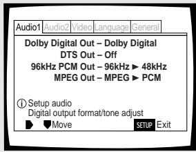 PIONEER DV-575A - Die SETUP-Taste drucken. - 1