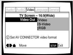 PIONEER DV-575A - Choix du format du signal desorting video appliqué sur laprise AV CONNECTOR - 1