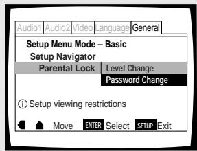 PIONEER DV-575A - Modification du mot de passer - 1