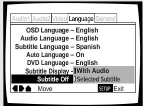 PIONEER DV-575A - Choix de la langue des sous-titres dont l'affichage est forcé Expert - 1