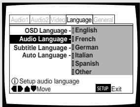 PIONEER DV-575A - Choix de la langue des dialogues - 1