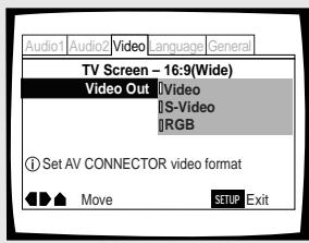 PIONEER DV-575A - Einstellen des Video-Ausgabeformats bei Vornahme der AV CONNECTOR-Anschlüsse - 1