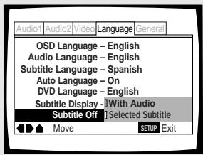 PIONEER DV-575A - Wahl einer Sprache für zwangsweise Untertitel-Anzeige Expert - 1