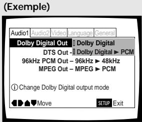 PIONEER DV-575A - Appuyez sur la touche de déplacement du curseur (v) pour acceder au menu. - 1