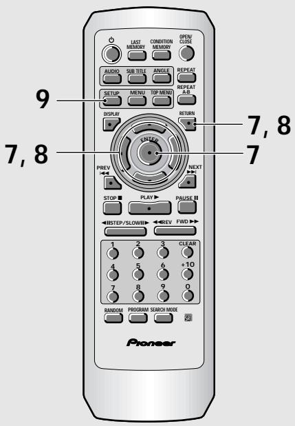 PIONEER DV-575A - Die Cursor-Taste () drucken, um die Wahlmöglichkeiten einzugegeben. - 2
