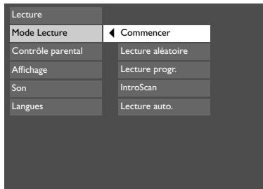 THOMSON DVD80K - Le menu Mode Lecture - 1