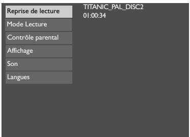 THOMSON DVD80K - Les menus du lecteur - 3