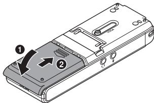 OLYMPUS WS-852 - Insertion de la pile - 2