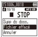 OLYMPUS WS-852 - Suppression de fichiers - 3