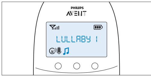 PHILIPS AVENT ECOUTE BEBE SCD860/01 - Kehtolaulun valitseminen - 1