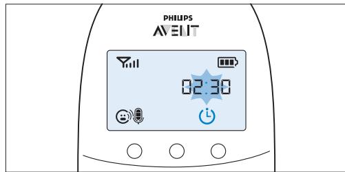 PHILIPS AVENT ECOUTE BEBE SCD860/01 - Impostazione e uso del timer della poppata - 1