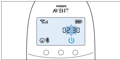 PHILIPS AVENT ECOUTE BEBE SCD860/01 - Ajuste y uso del temporizador de alimentación - 1