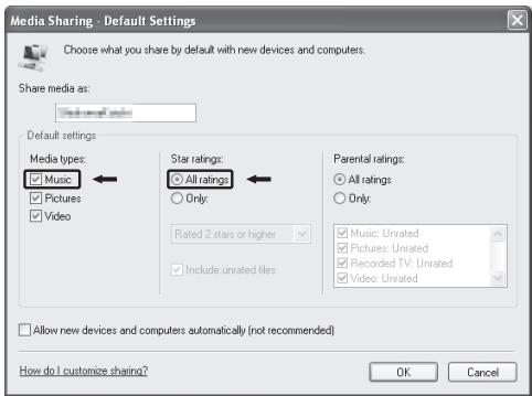 TEAC AI101DA - Configurez les paramètres détaillés de partage. Cliquez sur « OK ». - 1
