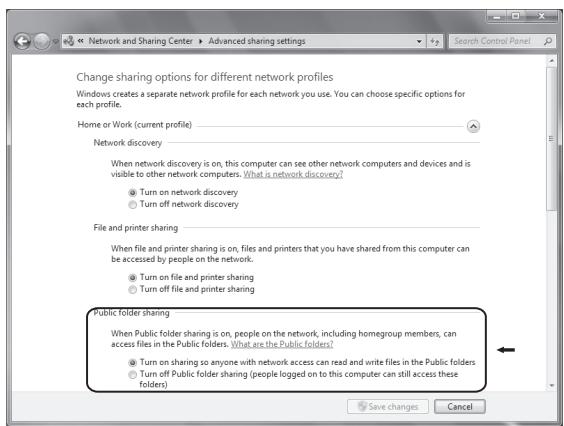 TEAC AI101DA - Click "Change advanced sharing setting". - 2