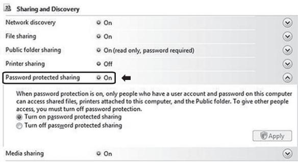 TEAC AI101DA - Set "Password protected sharing" to "On". - 1
