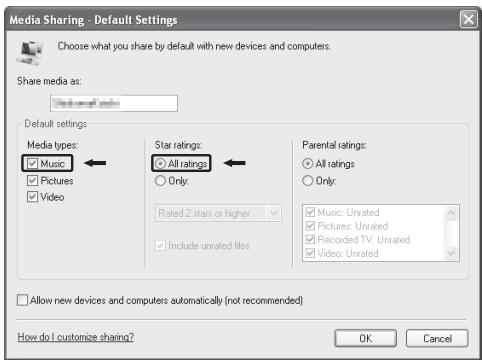 TEAC AI101DA - Configure detailed sharing settings. Click "OK". - 1