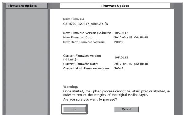 TEAC AI301DA - Click "OK" to start the firmware update. - 1