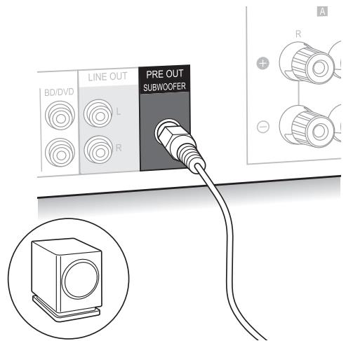 PIONEER A70 DA K  -  A70 DA S - Pour raccorder un caisson de basse : - 1