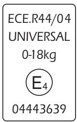 ECE.R44/04 UNIVERSAL 0-18kg E₄ 04443639