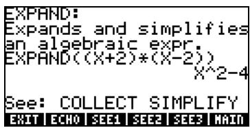 HP PRIME GRAPHING CALCULATOR - Fonctions du menu ALG - 4