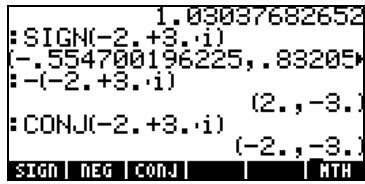 HP PRIME GRAPHING CALCULATOR - Menu CMPLX en passant par le menu MTH - 5