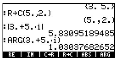 HP PRIME GRAPHING CALCULATOR - Menu CMPLX en passant par le menu MTH - 4
