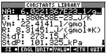 HP PRIME GRAPHING CALCULATOR - Constantes physiques de la calculatrice - 1