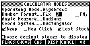 HP PRIME GRAPHING CALCULATOR - - Format fixe avec décimales : - 3