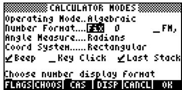 HP PRIME GRAPHING CALCULATOR - - Format fixe avec décimales : - 1