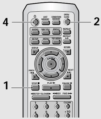 4 LAST MEMORY CONDITION MANNER OPEN/ CLOSE 2 AUDIO SUB TIRE ANGLE REPEAT RESET REPEAT A-B SETUP MENU TOP MEND DISPLAY RETURN ENABLE PREV NEXT STOP PLAY PAUSE II HSTEP/SLOWII REV FWD 1 2 3 CLEAR 4 5 6 +10