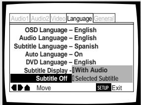 PIONEER DVH-340UB & DV 340,MV - Choix de la langue des sous-titres dont l'affichage est forcé Expert - 1