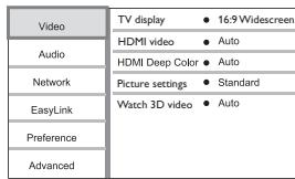 PHILIPS BDP2500 - Modification des paramètres - 4