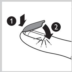 Diagram illustrating two-step biological or mechanical process with numbered arrows and directional arrows indicating flow or movement.