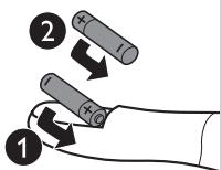 PHILIPS HP6582,MV - Batterijen plaatsen/vervangen - 2