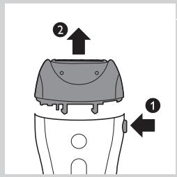 Diagram of a device component with labeled parts and directional arrows indicating assembly or movement.