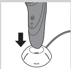 PHILIPS QG3337/15 - Come caricare l'apparecchio nel supporto di ricarica (solo PT866/PT739) - 1