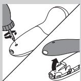 PHILIPS HC7460/15 - Fjerne det oppladbare barbermaskinbatteriet - 1