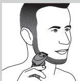 PHILIPS HC7460/15 - Utilizar o acessório estilizador de barba com pente - 2